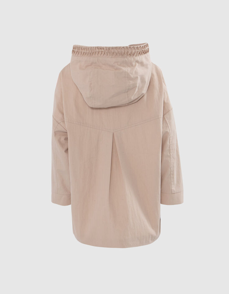 Trench beige détails fantaisie capuche fille-4