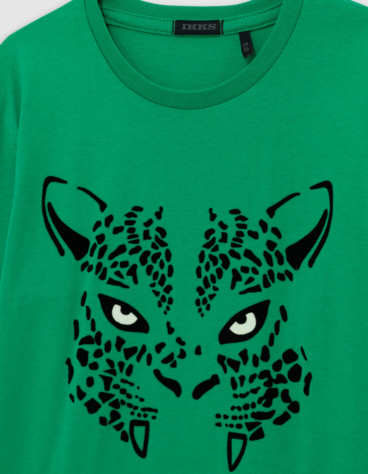 Jungen-T-Shirt aus Phosphor-Biowolle mit Leoaugen, Jungen-4 Jungen-T-Shirt aus Phosphor-Biowolle mit Leoaugen, Jungen-4