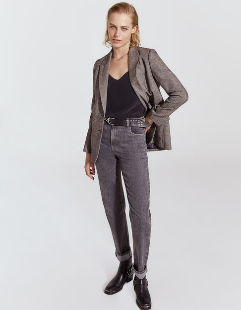 Pure Edition denim large gris avec plis marqués femme