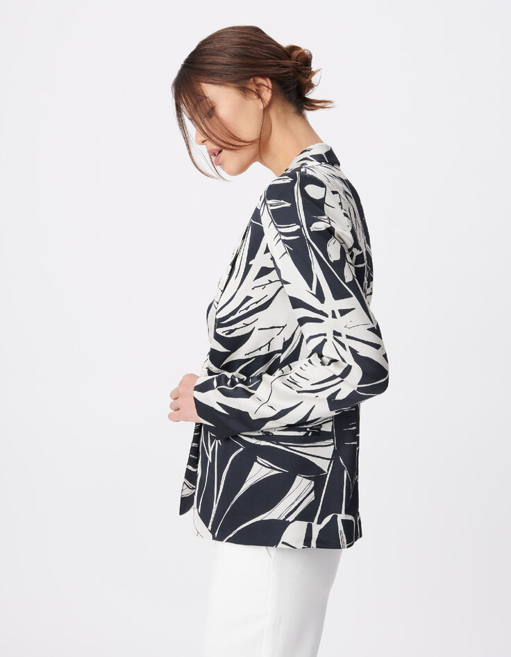 Damesblazer met tropische print-4
