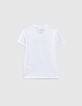 Boys’ white ROLLING STONES T-shirt with sequin tongue-4