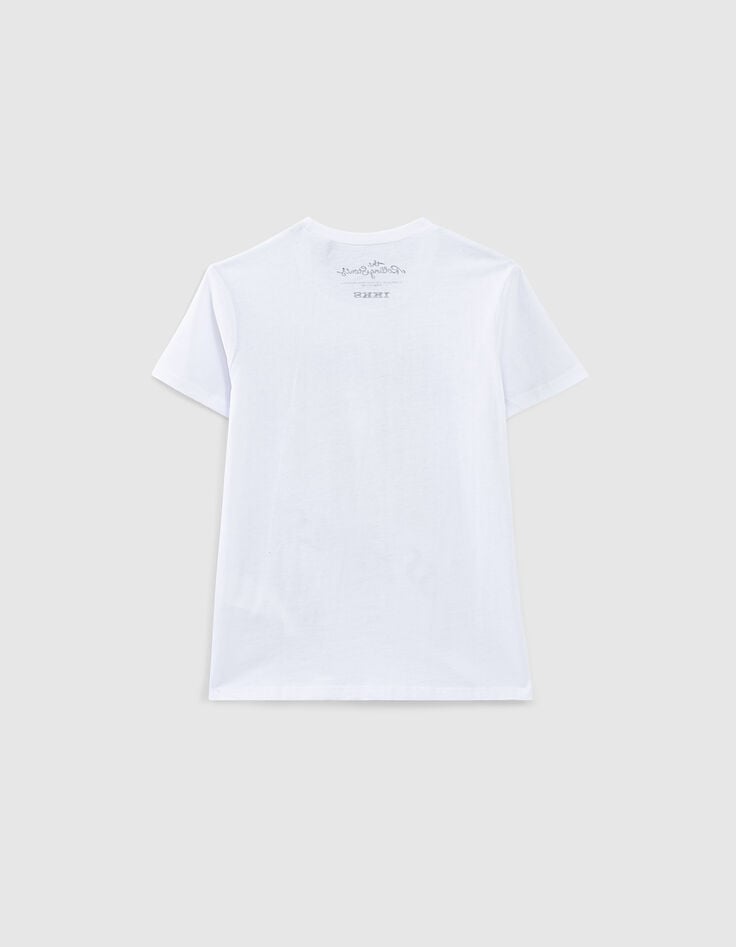 Boys’ white ROLLING STONES T-shirt with sequin tongue-4