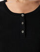 Women's fine black sequined button-down sweater-6