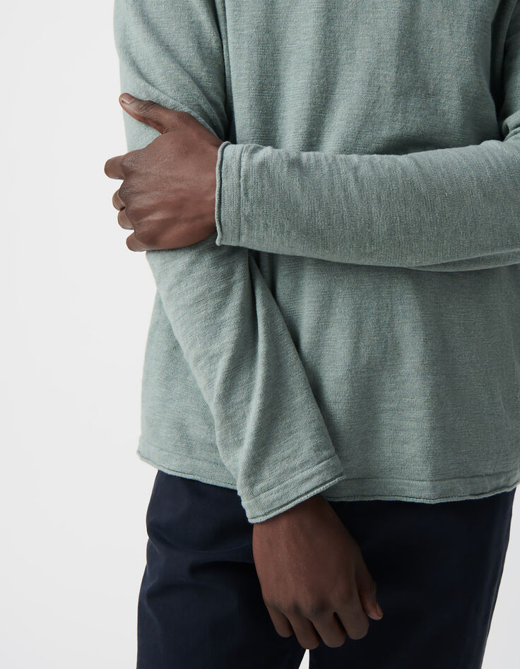 Pull horizon tricot flammé bords roulottés Homme-5