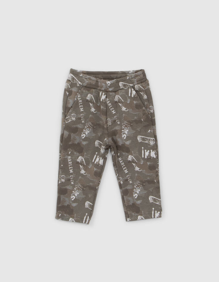 Baby boys’ camouflage joggers and khaki sweatshirt outfit-4