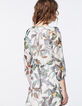 Robe longue en voile créponné jungle parrots blanc cassé-3