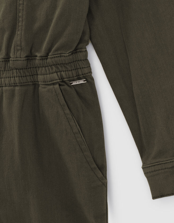 Girls&rsquo; bronze jumpsuit with chevrons on sleeve-6