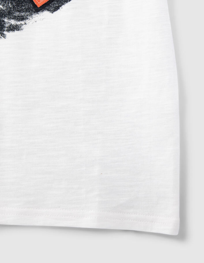 T-shirt blanc cassé coton bio print sac-banane garçon - IKKS