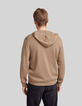 Beige Herrenstrickjacke mit Rei&szlig;verschluss und Kapuze-3
