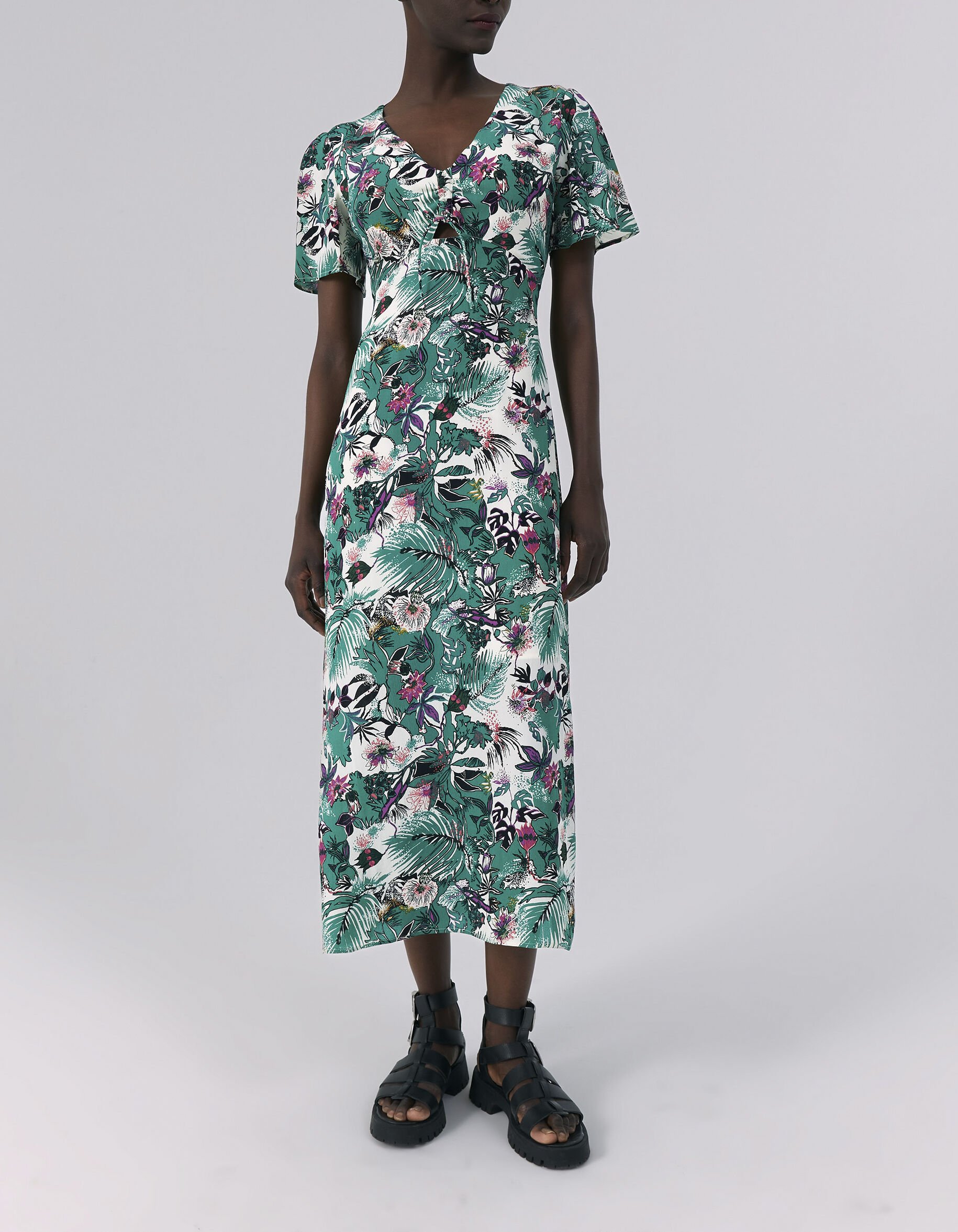 Robe longue verte sale ikks