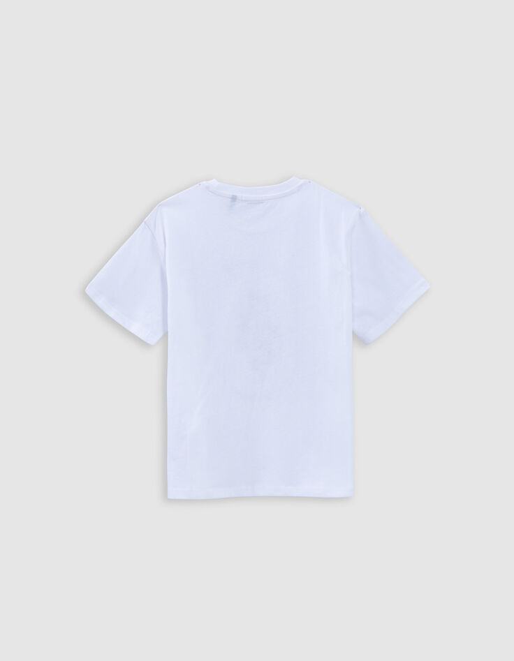 T-shirt blanc coton bio serpent Reflective garçon-5