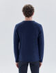 Men's navy t-shirt with blue stripes-3