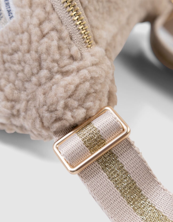 Beige heuptasje sherpa ruiten meisjes-5 Beige heuptasje sherpa ruiten meisjes-5