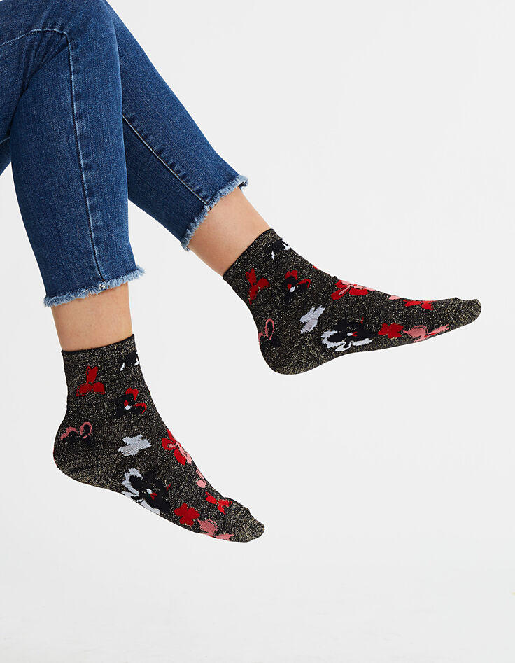 Chaussettes fleuries pailletées I.Code-2 Chaussettes fleuries pailletées I.Code-2