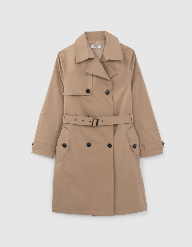 Unisex beige Gender Free trench coat-5