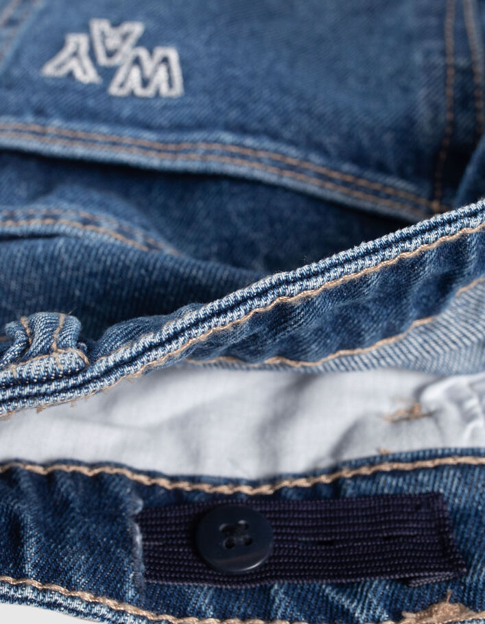 Girls’ blue organic cotton STRAIGHT jeans-5
