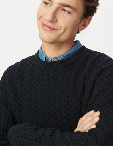 Marine wintertrui reli&euml;fbreiwerk Heren - IKKS