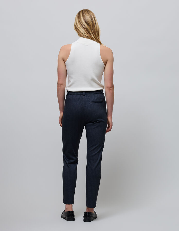 Anzughose 7/8 navy mit Fischgr&auml;tmuster f&uuml;r Damen-3