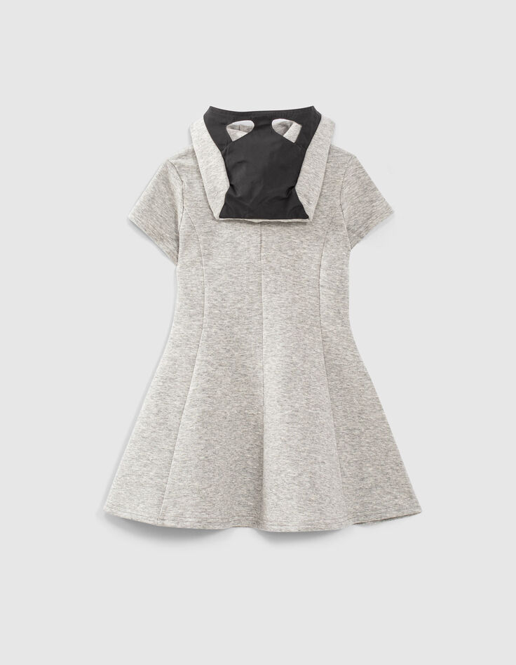 Robe gris chiné IKKS - CATWOMAN à capuche-masque fille-3