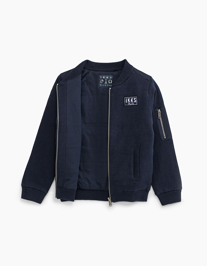 BabyPrem Cardigan Bébé Garçon - Tricot Torsadé Bleu Et Blanc - 100% Acrylique - Tailles 0-18 Mois - Lavable Machine