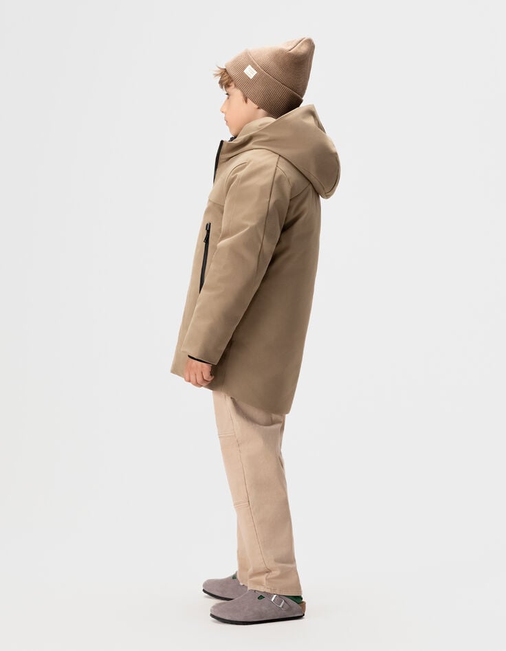 Schwarzer 2-in-1-Jungenparka und Steppweste-2 Schwarzer 2-in-1-Jungenparka und Steppweste-2