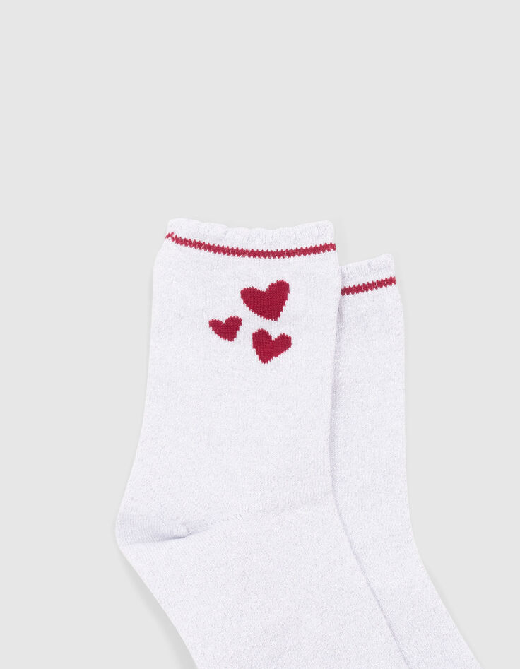 Calcetines blanco, rojo y silver niña-6