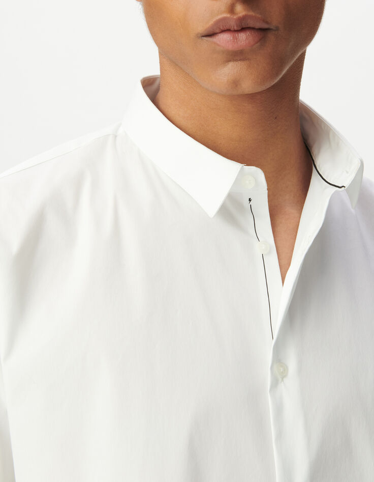 Men’s white BasIKKS SLIM shirt with black line-4 Men’s white BasIKKS SLIM shirt with black line-4