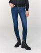 Jean slim bleu regular waist coupe sculpt up piercing femme-4