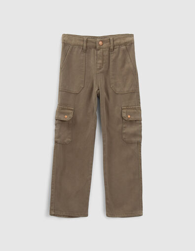 Khaki FLARE-Mädchenhose aus LYOCELL® im Zimmermannslook - IKKS