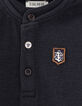 Polo navy nido de abeja bandera espalda bebé niño -4