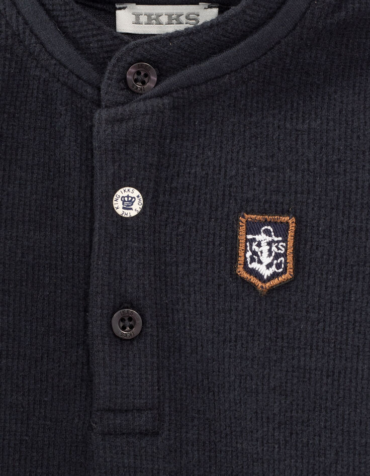 Polo navy nido de abeja bandera espalda bebé niño -4