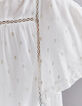 Ecru loose top inzet kant en fronsels dames-6