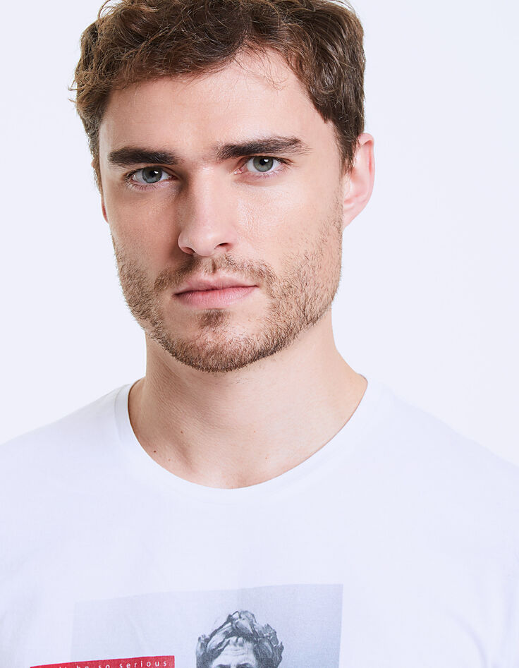 Tee-shirt blanc à visuel statue-surfeur Homme-5