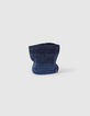 Snood bleu foncé et noir tricot deep dye garçon -5