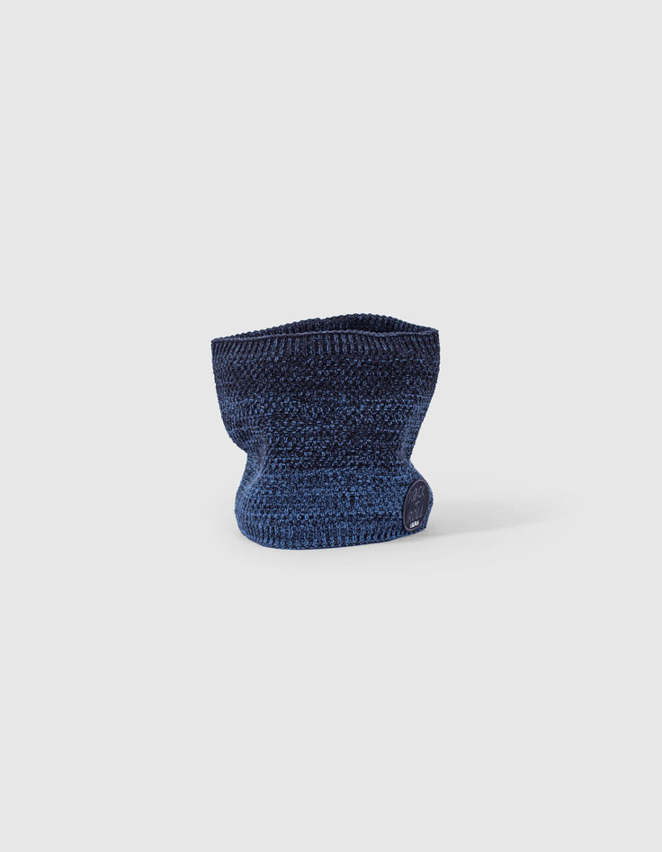 Snood bleu foncé et noir tricot deep dye garçon -5 Snood bleu foncé et noir tricot deep dye garçon -5