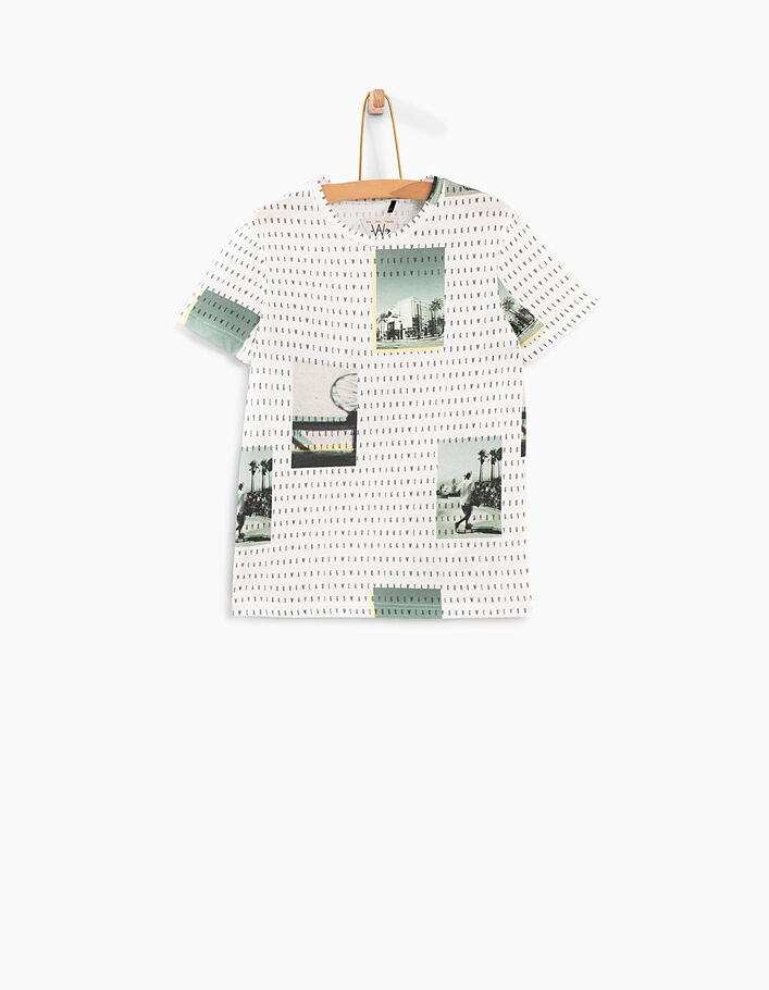 Boys’ optic white photos and letters T-shirt  - IKKS