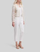 Women's white suit trousers with microbeading-3