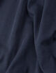 Boys' navy organic cotton T-shirt with skull image-5