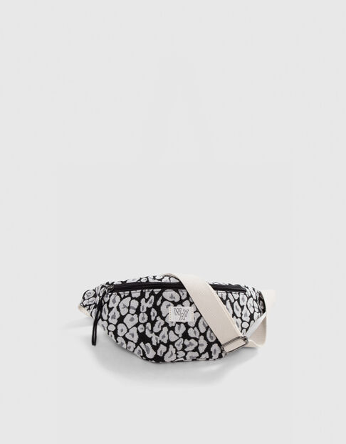 Girls’ black waist bag with leopard motif - IKKS