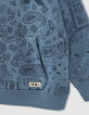 Sweat bleu fonc&eacute; imprim&eacute; Bandana &agrave; capuche gar&ccedil;on -4