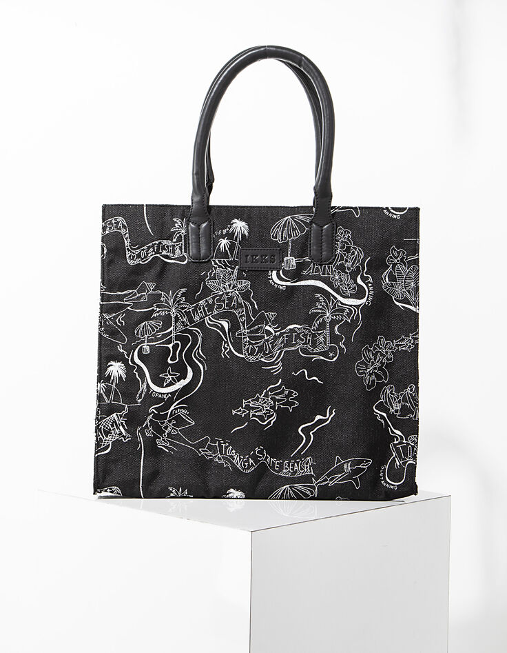 Sac cabas en toile canevas imprimé Malibu femme-2
