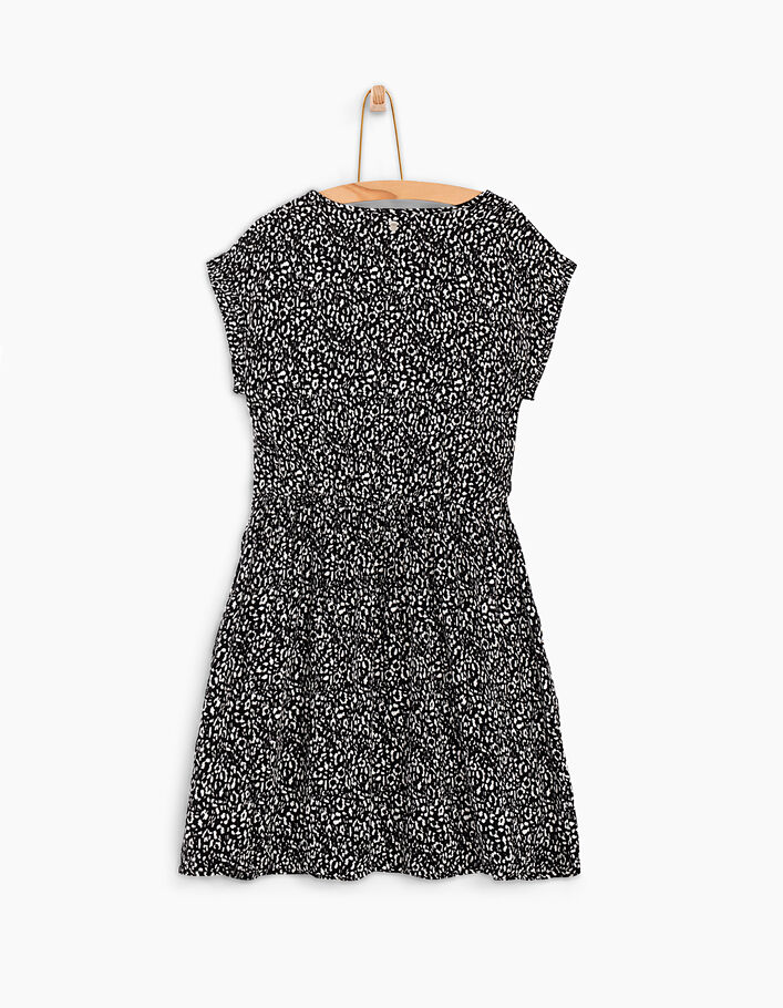 Zwarte jurk luipaardprint meisjes - IKKS