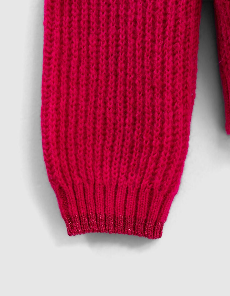Jersey rosa punto acanalado y detalles lúrex mujer-7 Jersey rosa punto acanalado y detalles lúrex mujer-7