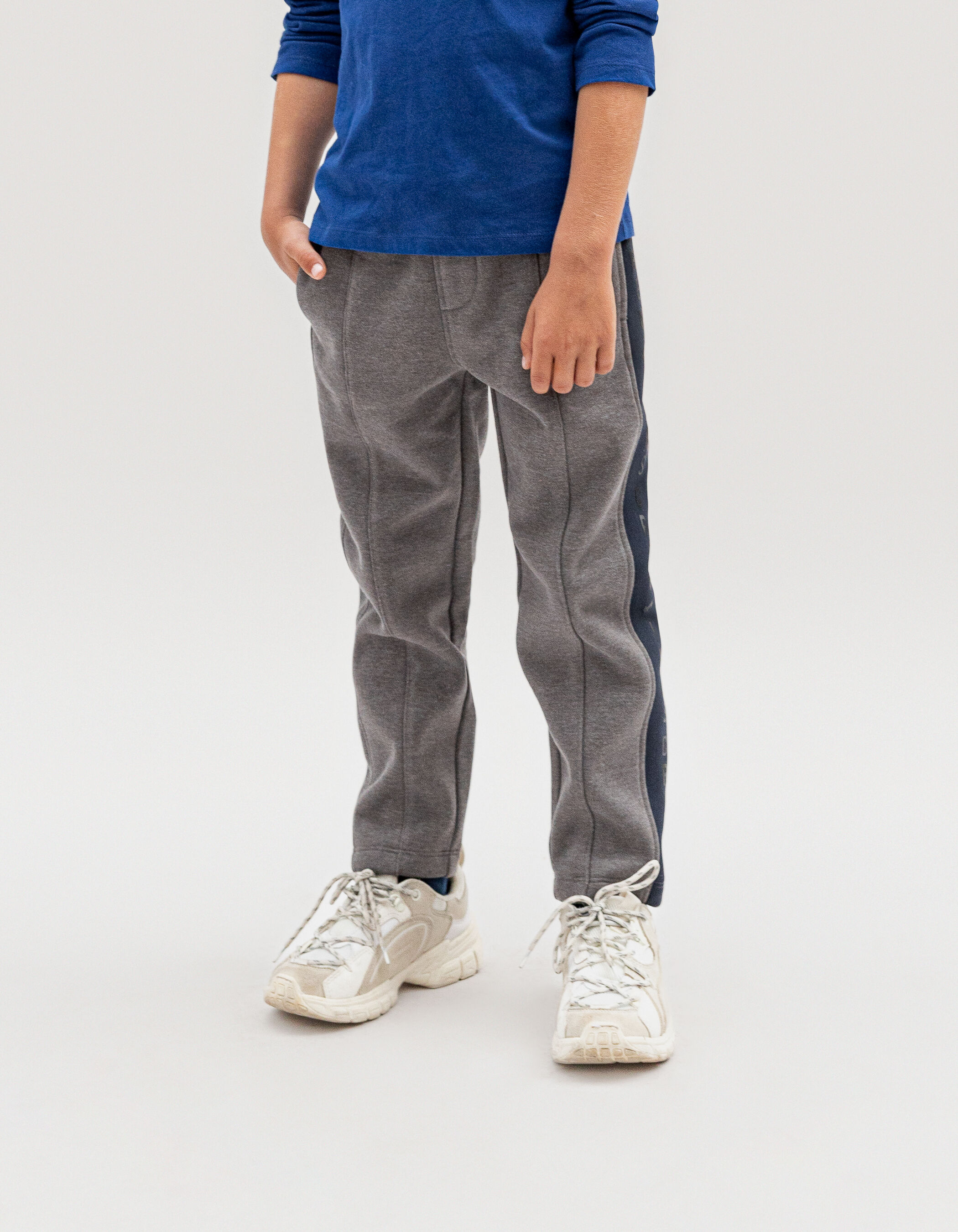 Jogging gris bande typo cote garcon IKKS