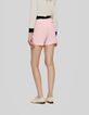 Short-jupe rose ceinture noire Femme-3
