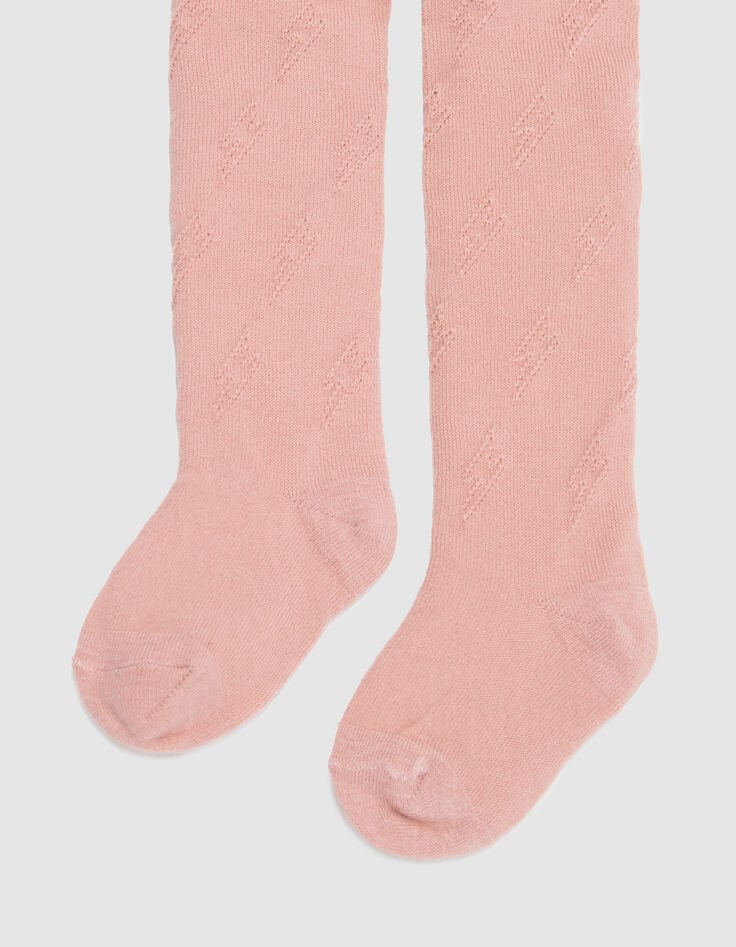 Leotardos de punto rosa y gris para bebé niña-4 Leotardos de punto rosa y gris para bebé niña-4