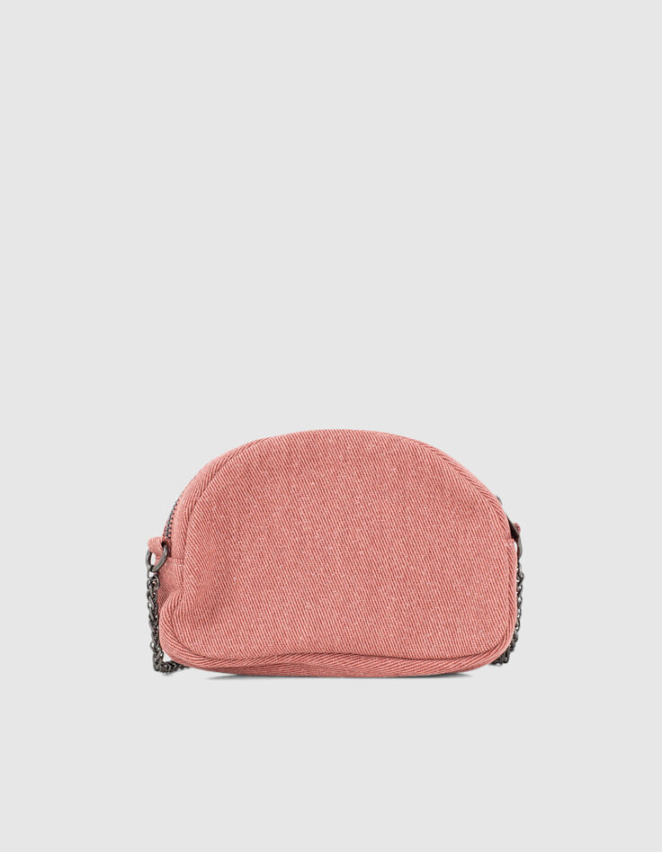 Rosenholzfarbene M&auml;dchenhandtasche mit Glitzer-3