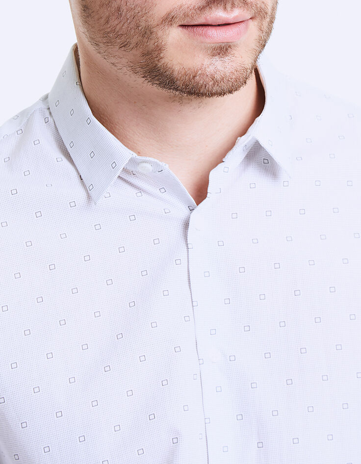 Men’s white Albini® checked slim shirt-2 Men’s white Albini® checked slim shirt-2
