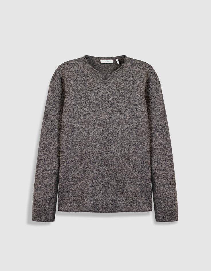 Lang&auml;rmeliger grau Herren-Strickpullover-6