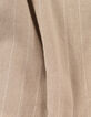 Chemise beige coton bio motifs rayures garçon-9